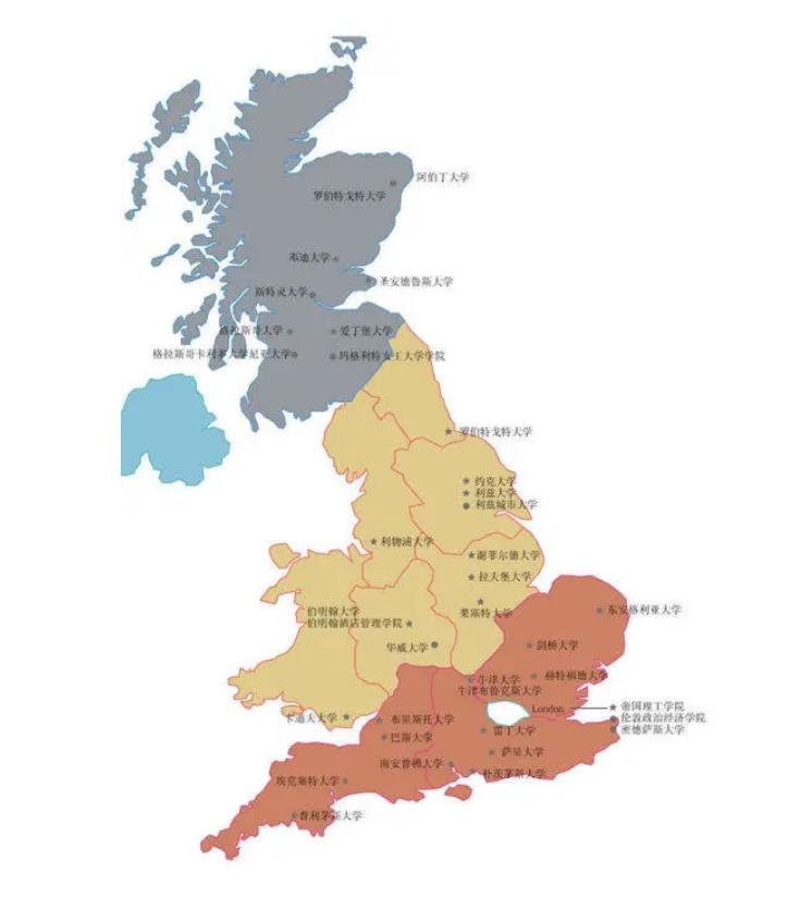 英國大學分布